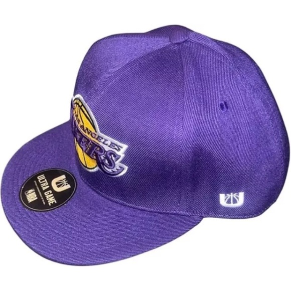 Los Angeles Lakers Cap Mens ULTRA GAME Snapback NBA Purple OSFM Official Hat NWT - Picture 3 of 5